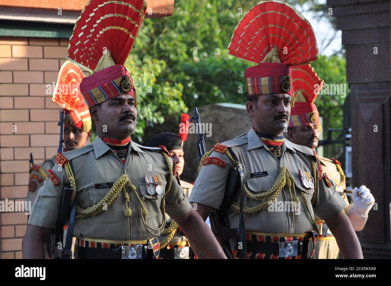 Wagah-Attari Grenzzeremonie, Indien Stockfoto