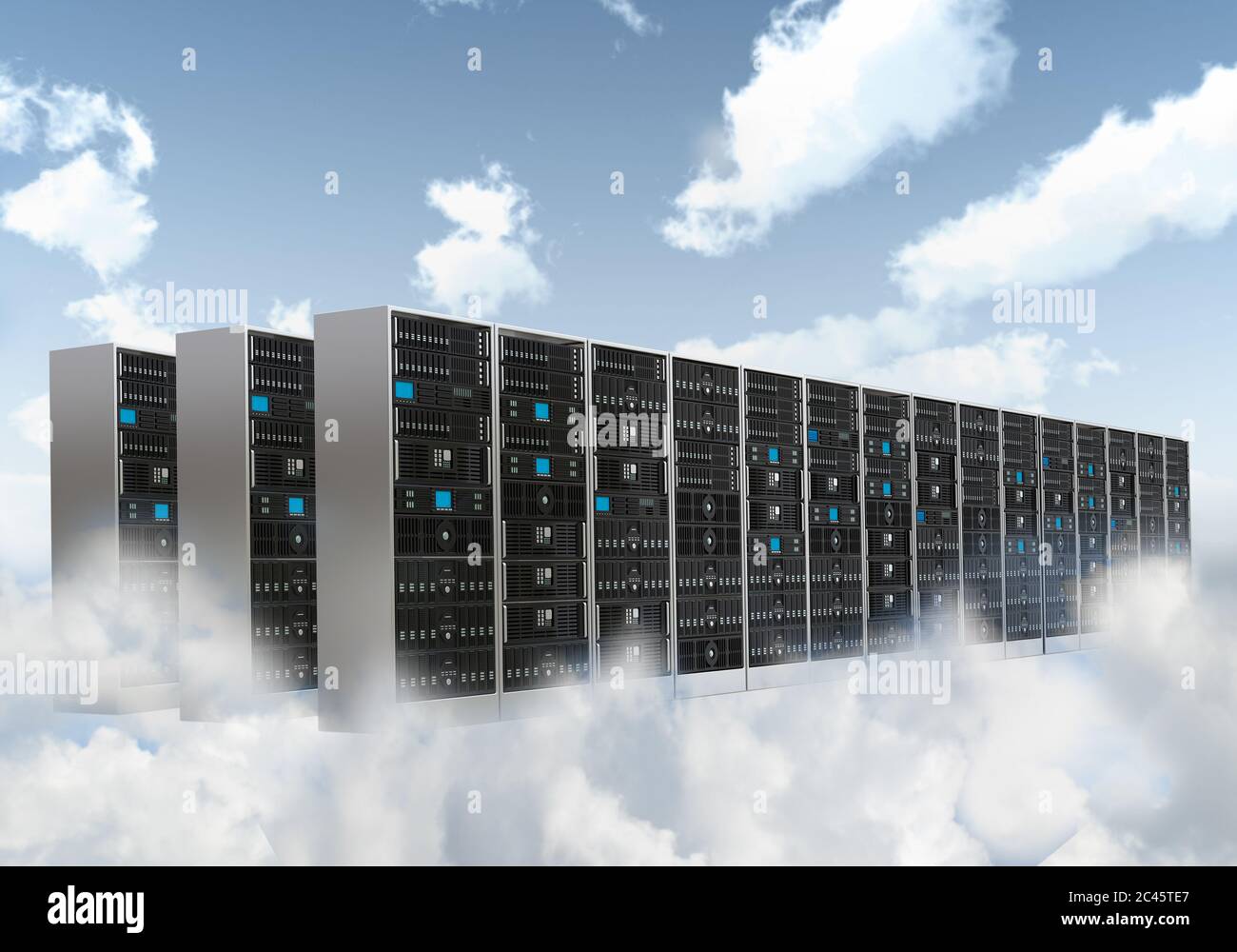 Internet Cloud-Serverschrank Stockfoto