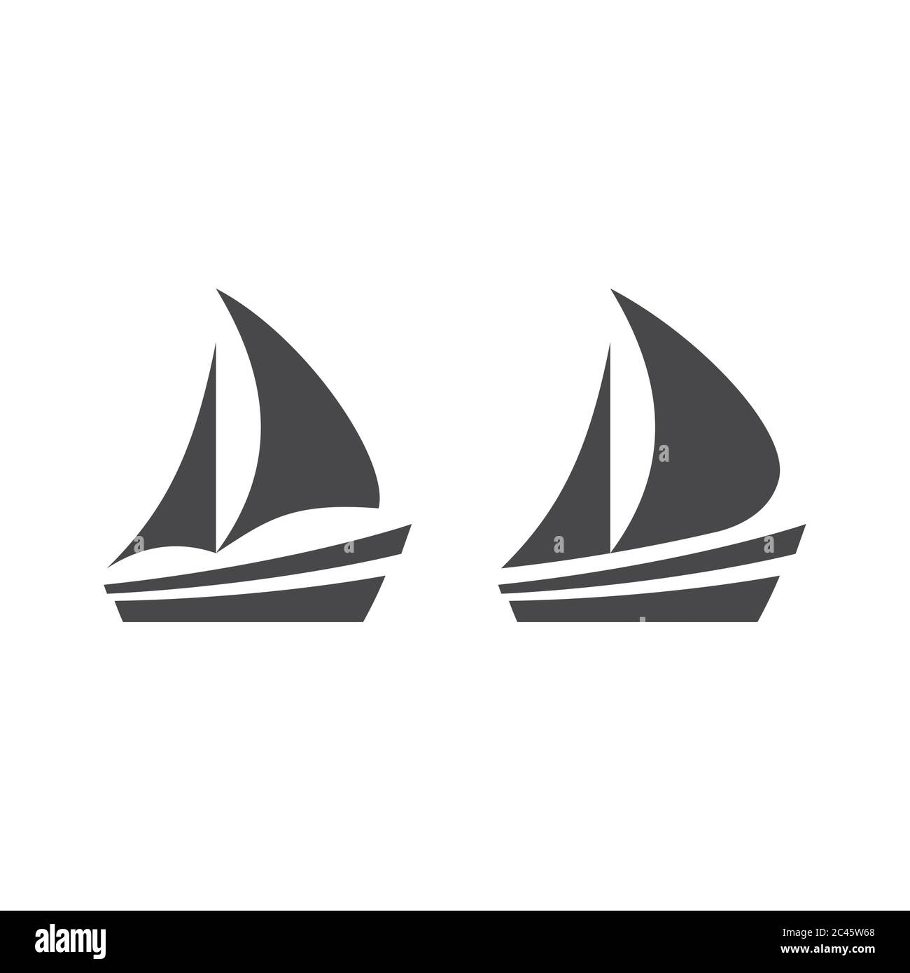 Boot oder Yacht einfach schwarz Vektor-Symbol. Symbol für das Piktogramm des Bootes. Stock Vektor