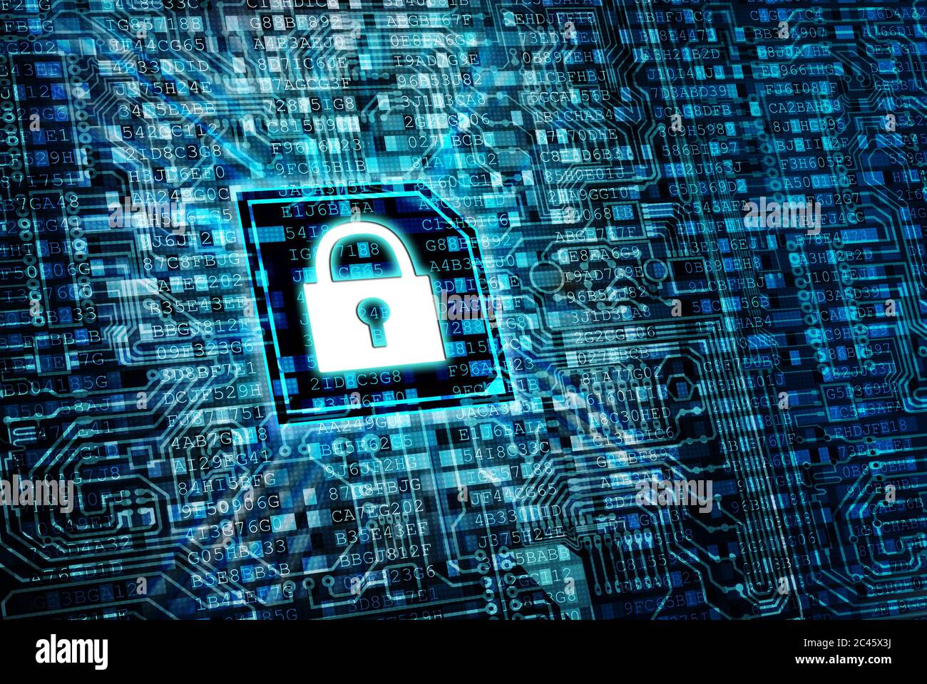 Sicheres Datenverarbeitungskonzept Stockfoto