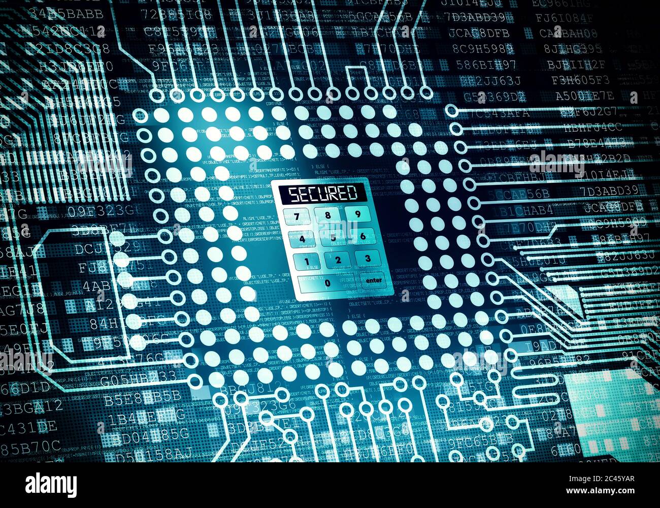 Sichere Datenverarbeitung Stockfoto