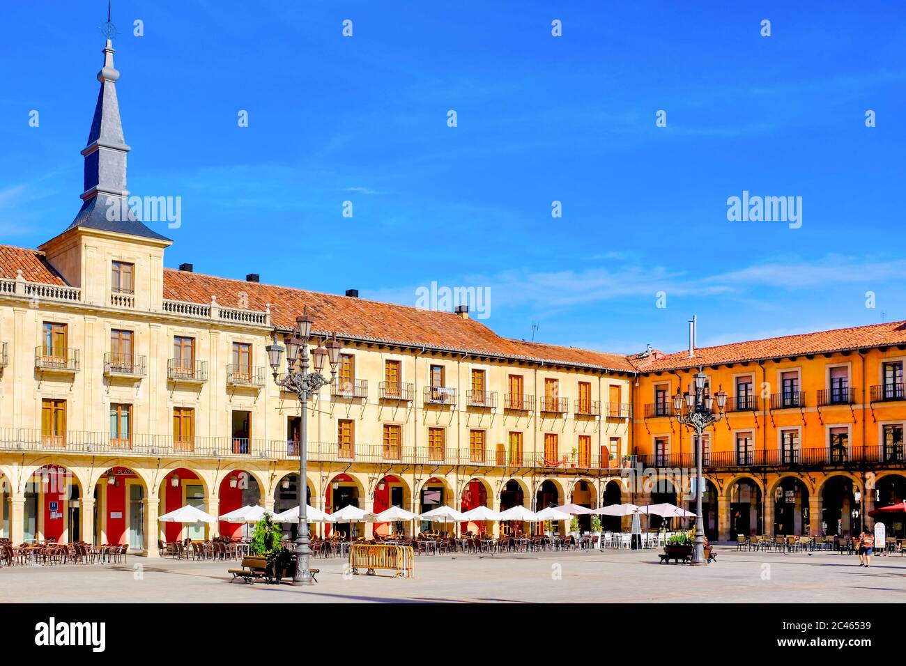 Plaza Mayor, Leon, Spanien Stockfoto
