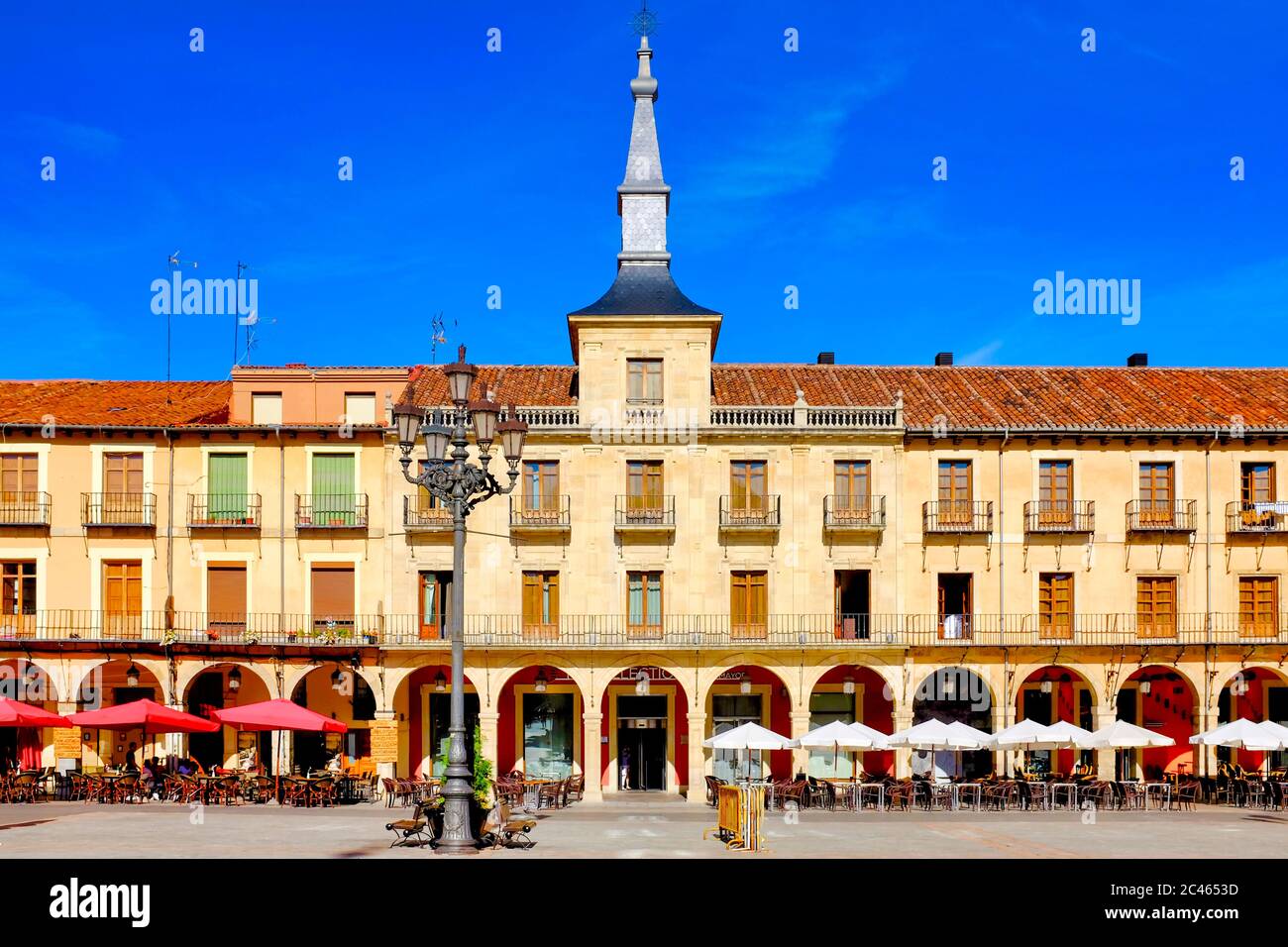Plaza Mayor, Leon, Spanien Stockfoto