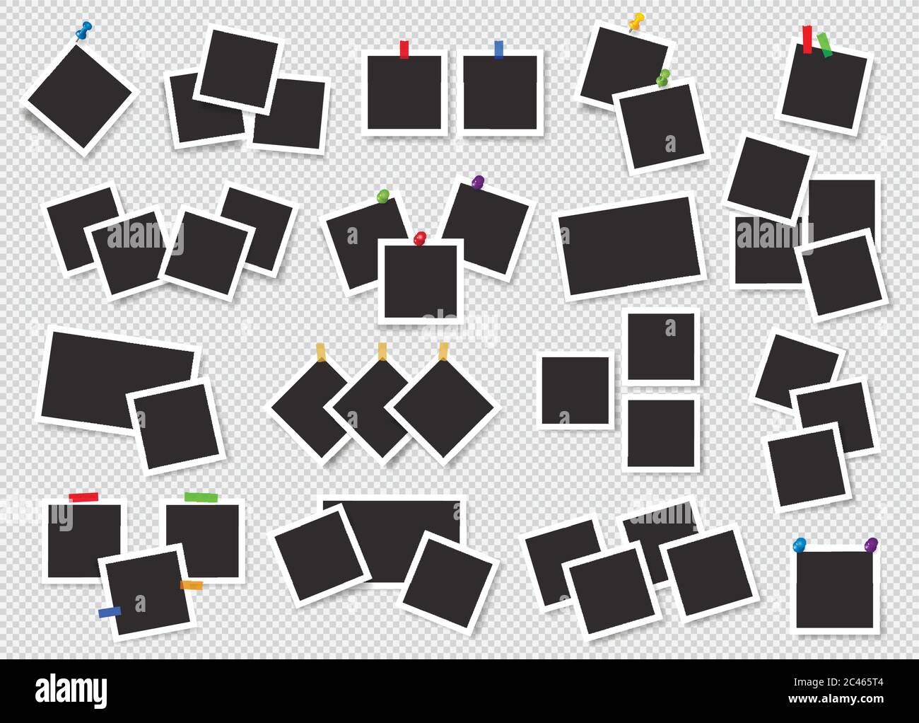 Set aus realistischen Bilderrahmen, Vektorgrafik auf transparentem Hintergrund Stock Vektor