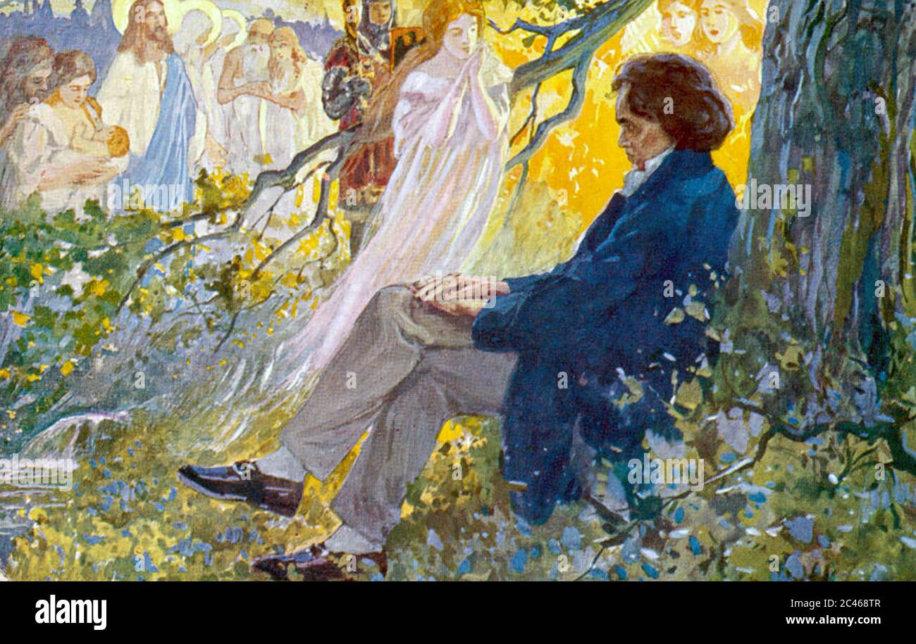 LUDWIG van BEETHOVEN (1770-1827) Deutscher Komponist in einer Illustration des frühen 20. Jahrhunderts Stockfoto