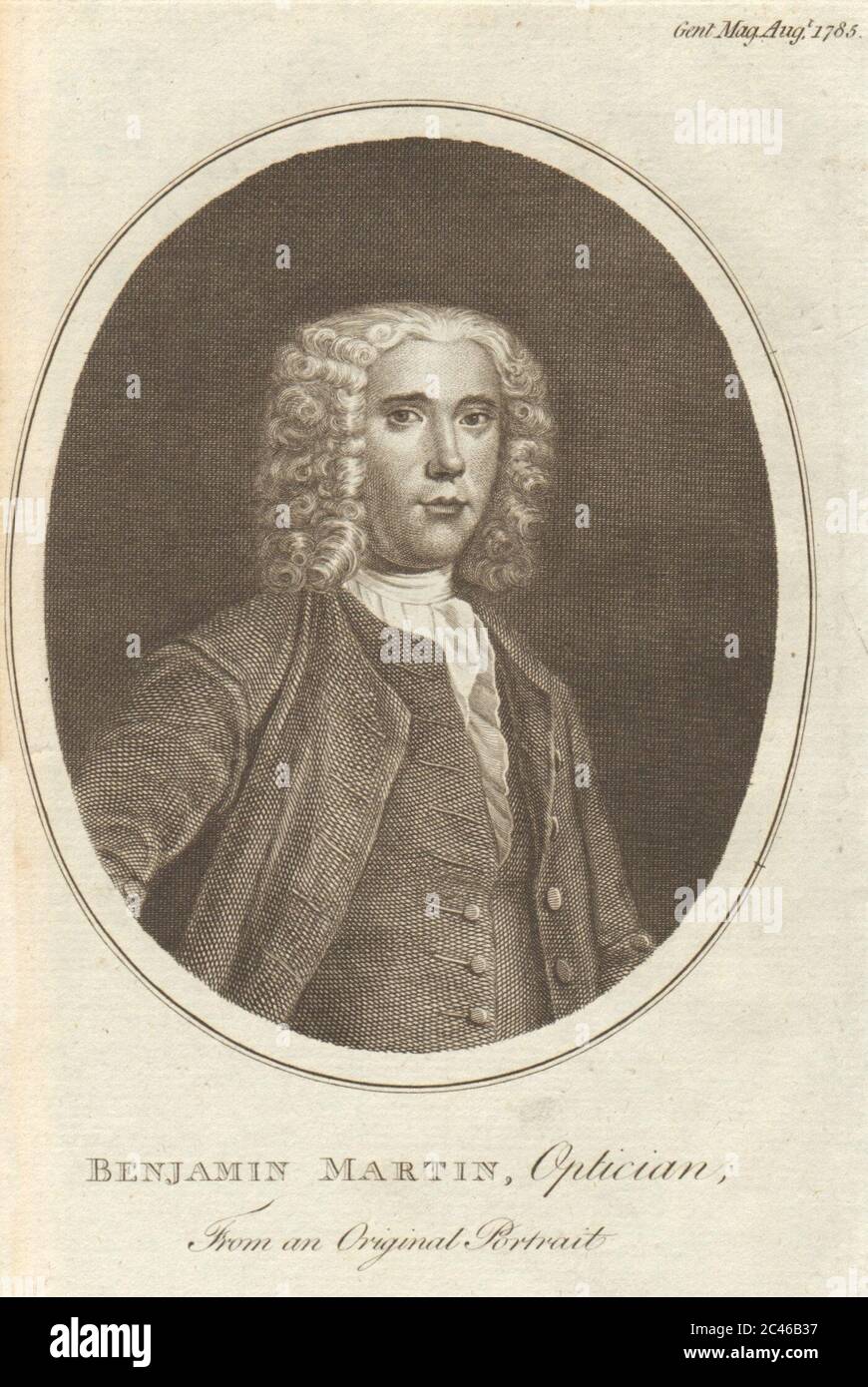 Benjamin Martin, Optiker, Lexikograph & wissenschaftlicher Instrumentenbauer 1785 Stockfoto