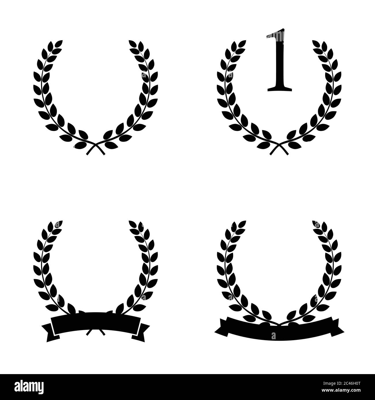 lorbeerkranz Symbol Vektor-Illustration in schwarz Stock Vektor