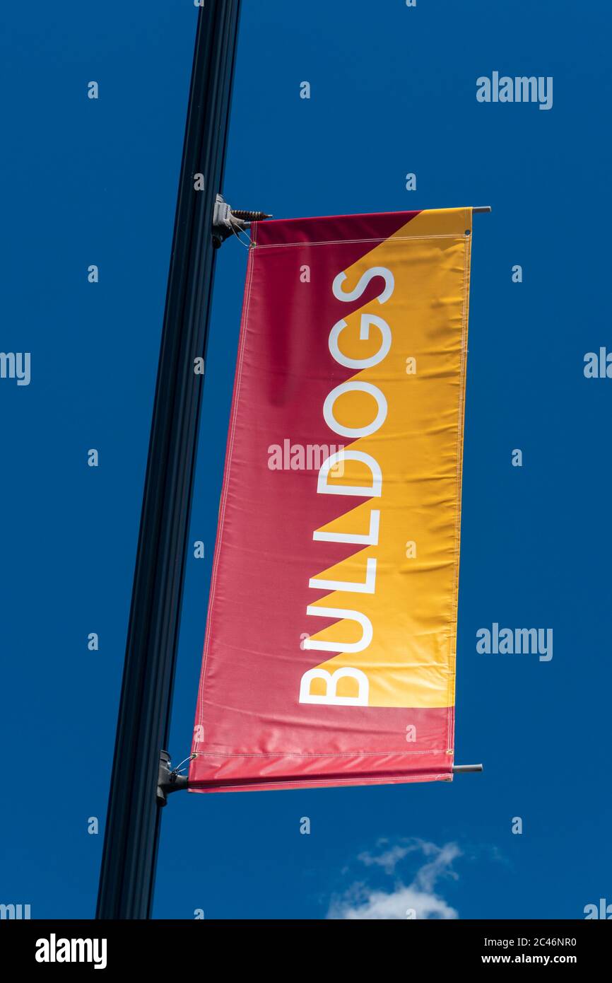 DULUTH, MN/USA - 16. JUNI 2020: University of Minnesota Duluth Adamic Campus Banner. Stockfoto