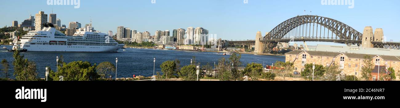 Sydney Panoramablick auf die Harbour Bridge Stockfoto