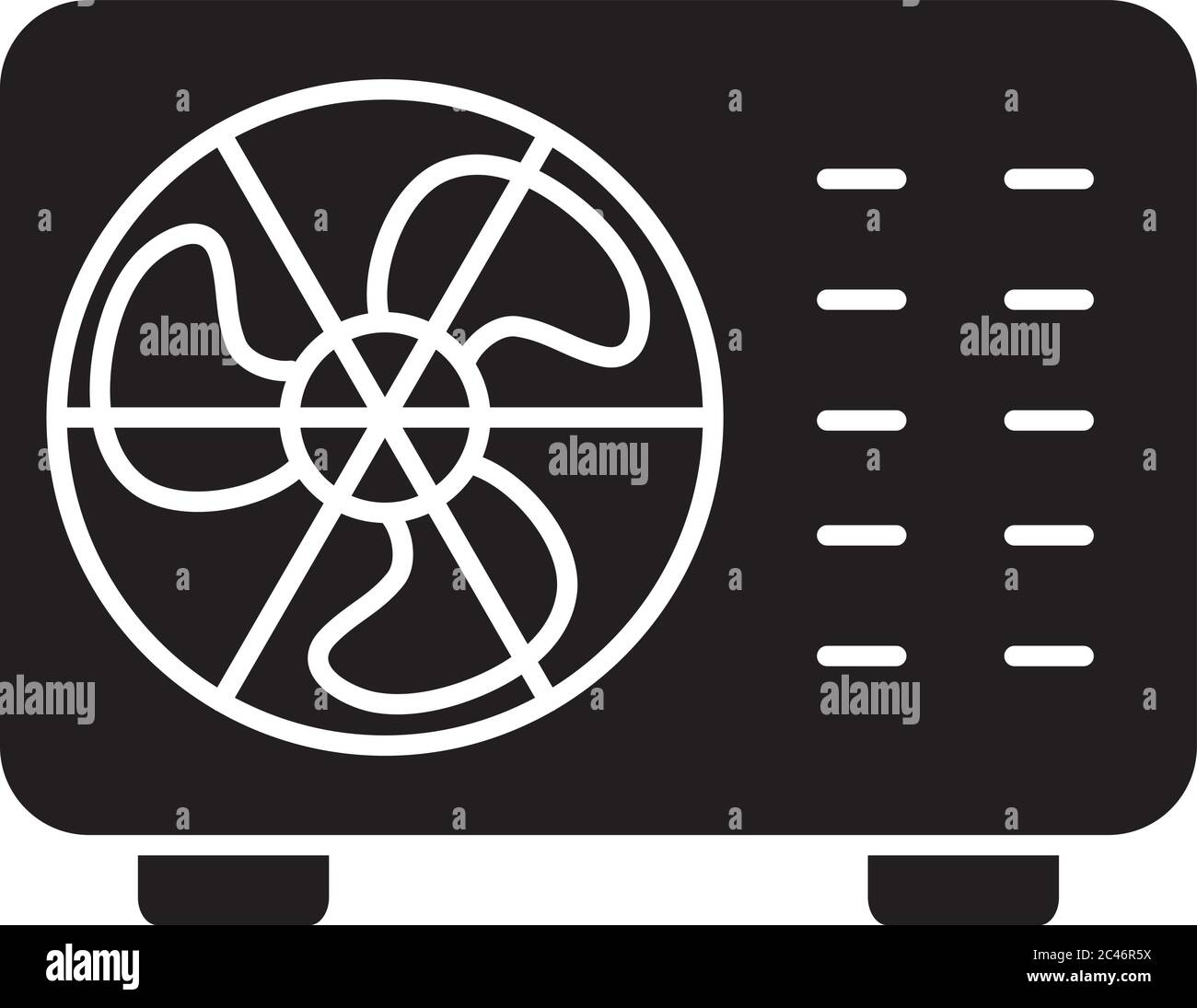 Split-Klimaanlage, schwarzes Glyph-Symbol Stock Vektor