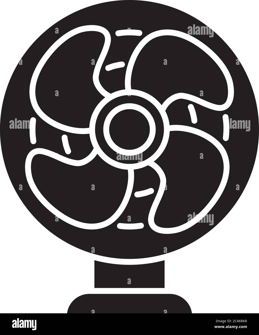Tischlüfter, schwarzes Glyphensymbol Stock Vektor