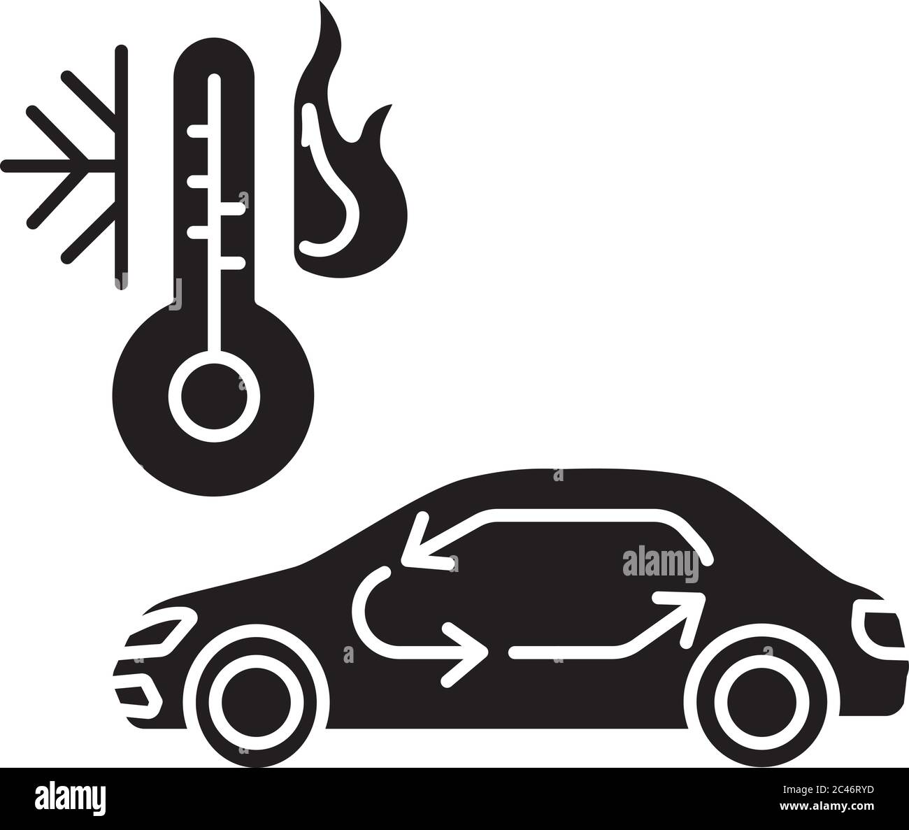 Auto Klimaanlage schwarz Glyph Symbol Stock-Vektorgrafik - Alamy