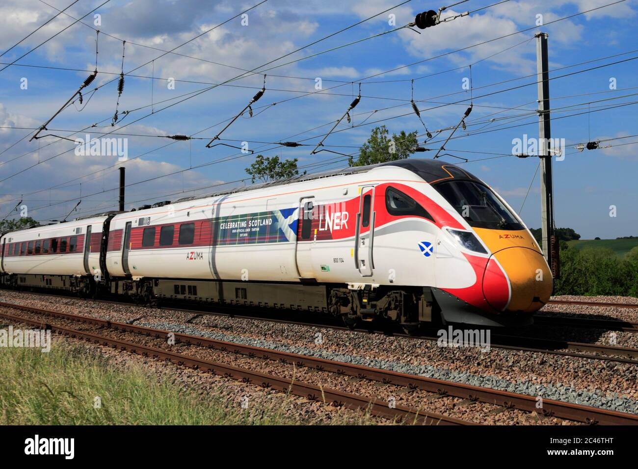 Der Celebrating Scotland Train, LNER Azuma Train, Class 800, East Coast