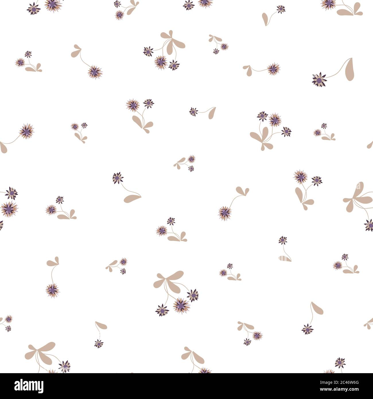 Leichte ditsy Wildblumen nahtlose Vektor-Muster Stock Vektor