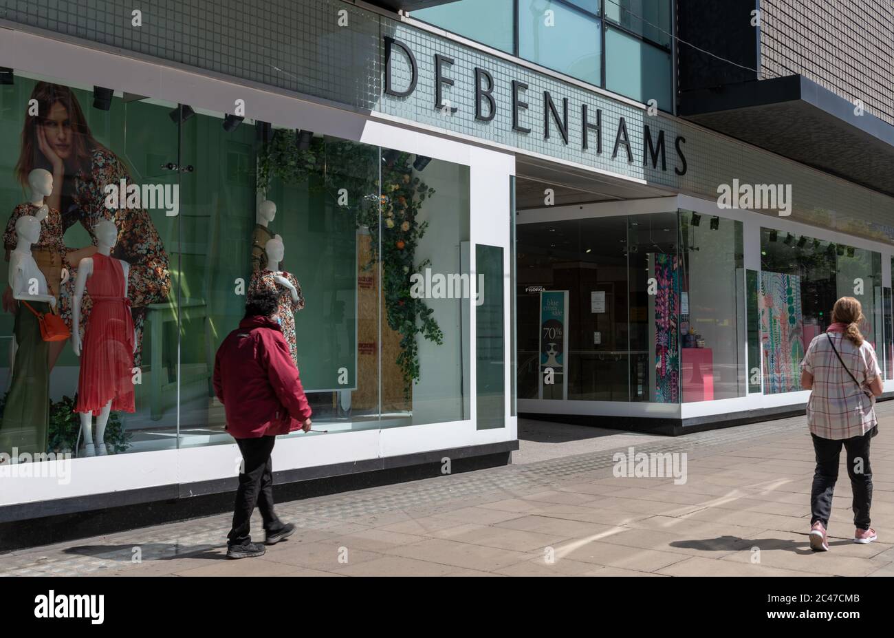 Das Kaufhaus in der Oxford Street der Firma Debenhams, die kürzlich in die Verwaltung gegangen ist. Stockfoto