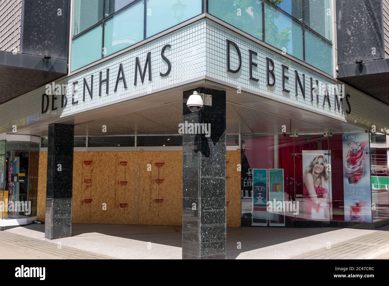 Das Kaufhaus in der Oxford Street der Firma Debenhams, die kürzlich in die Verwaltung gegangen ist. Stockfoto