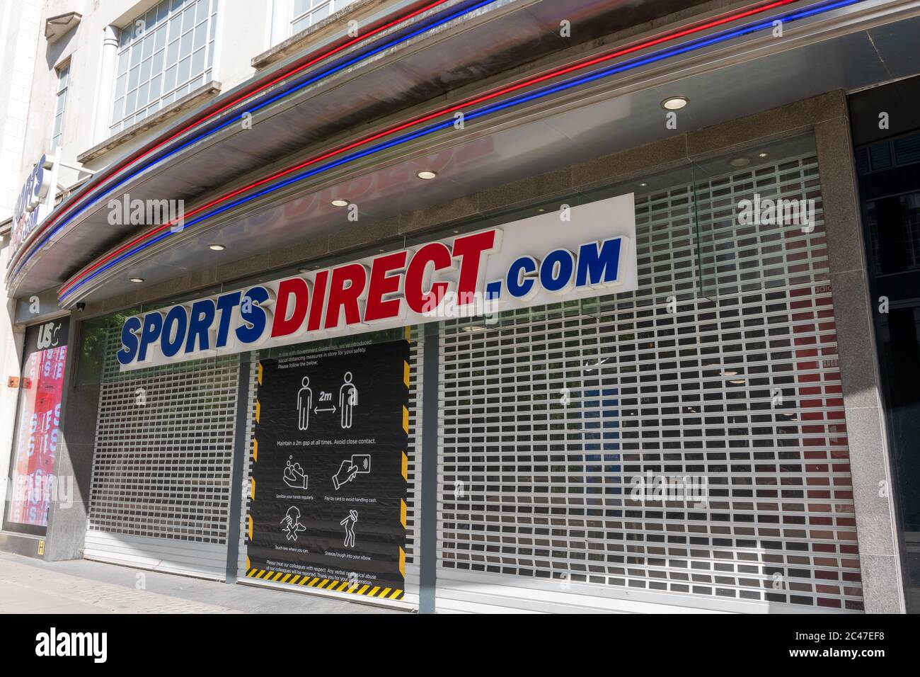 Die Oxford Street Branch des Sportartikeleinzelhandels Sports Direct. Stockfoto