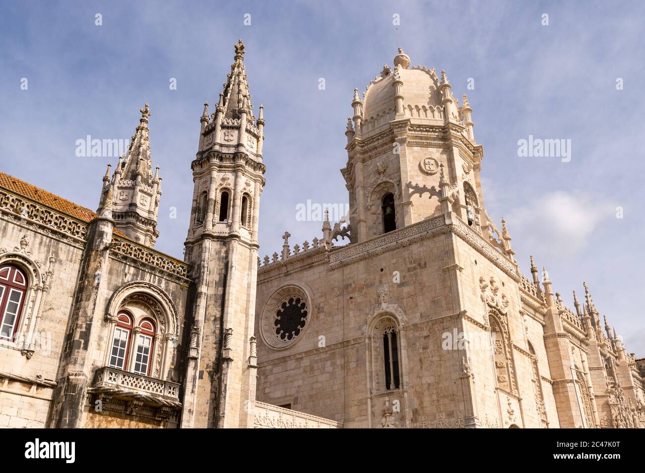 Lissabon, Portugal - 2. März 2020: Das Kloster Jeronimos oder das Kloster Hieronymites Stockfoto