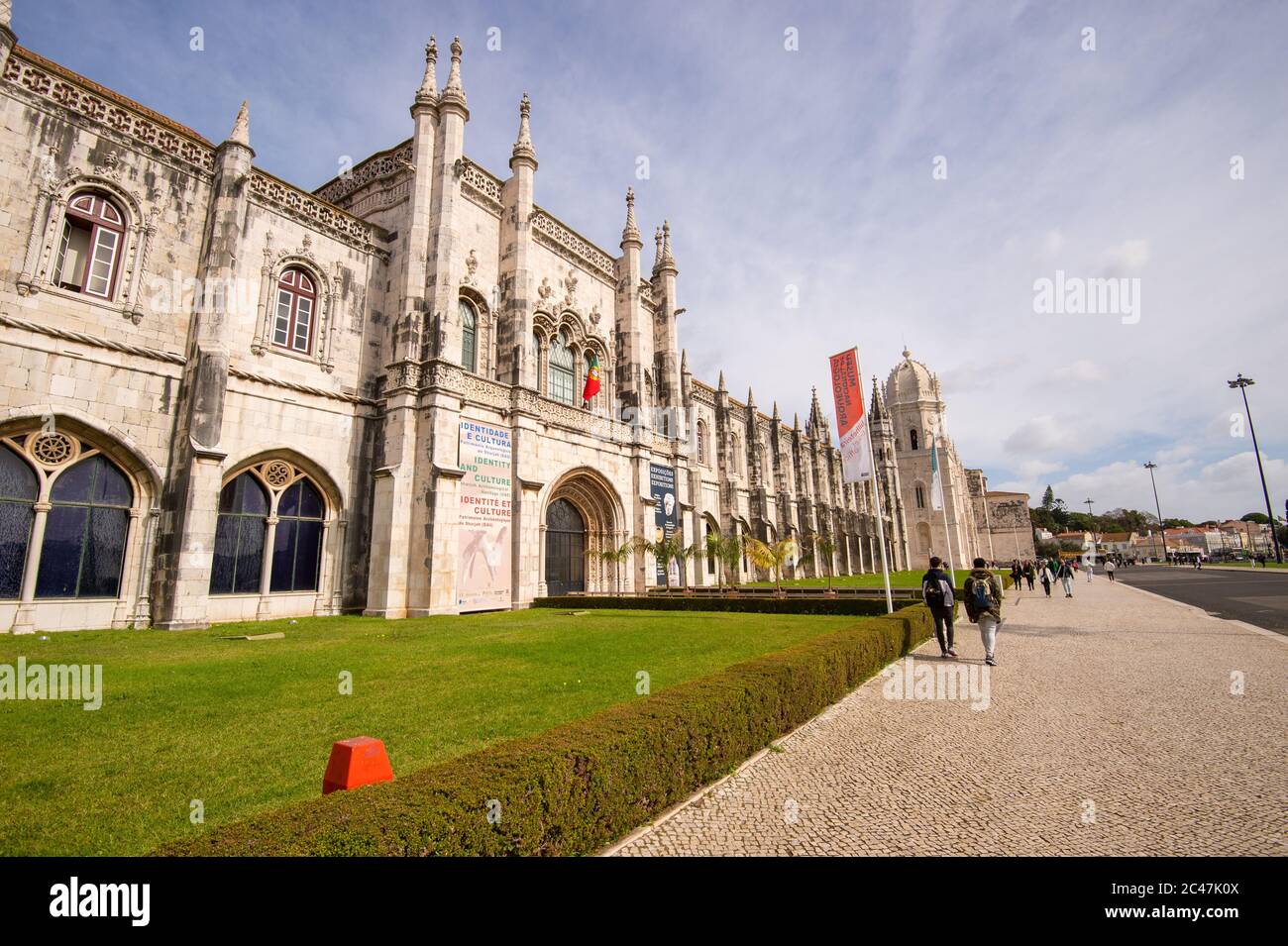 Lissabon, Portugal - 2. März 2020: Das Kloster Jeronimos oder das Kloster Hieronymites Stockfoto