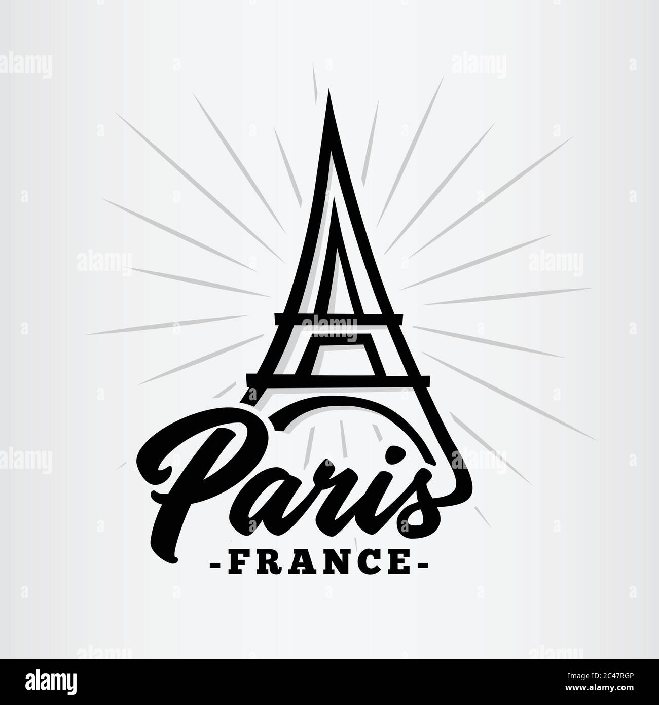 Paris Vektor und Illustration. Eiffelturm in Paris. Stock Vektor
