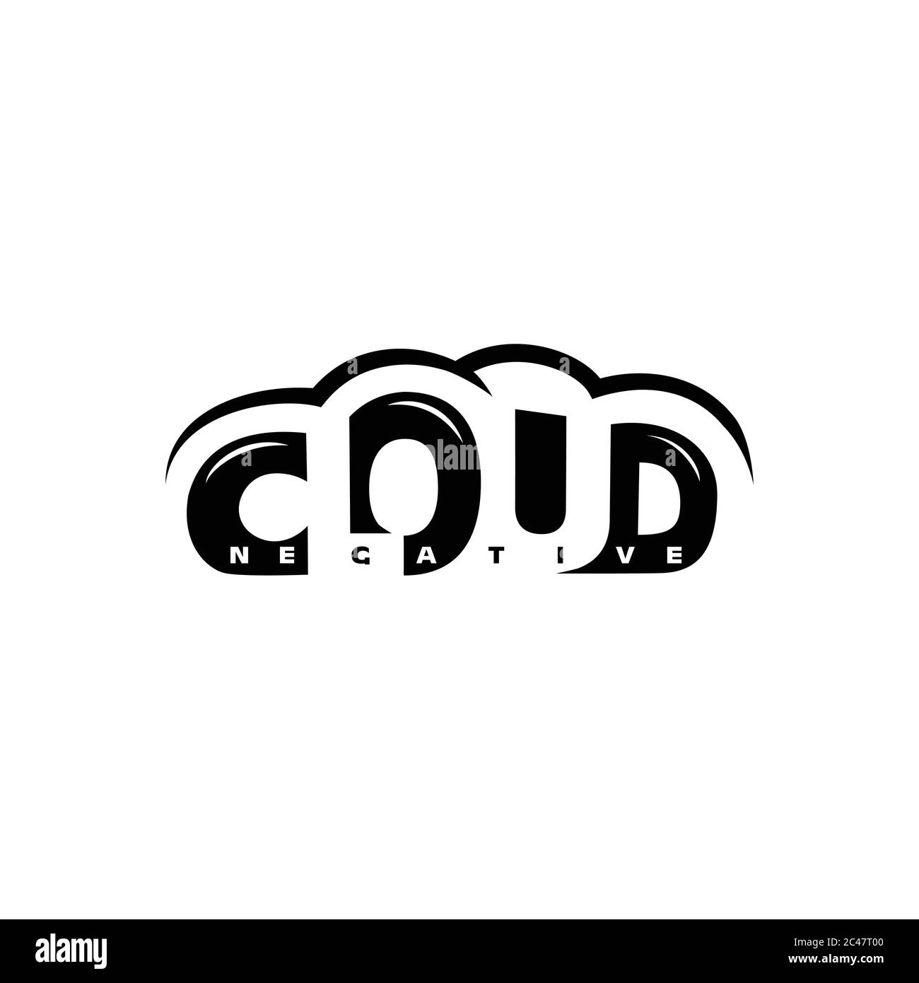 Design-Vorlage für negativen Raum in der Wolke. Vektor und Illustration. Stock Vektor