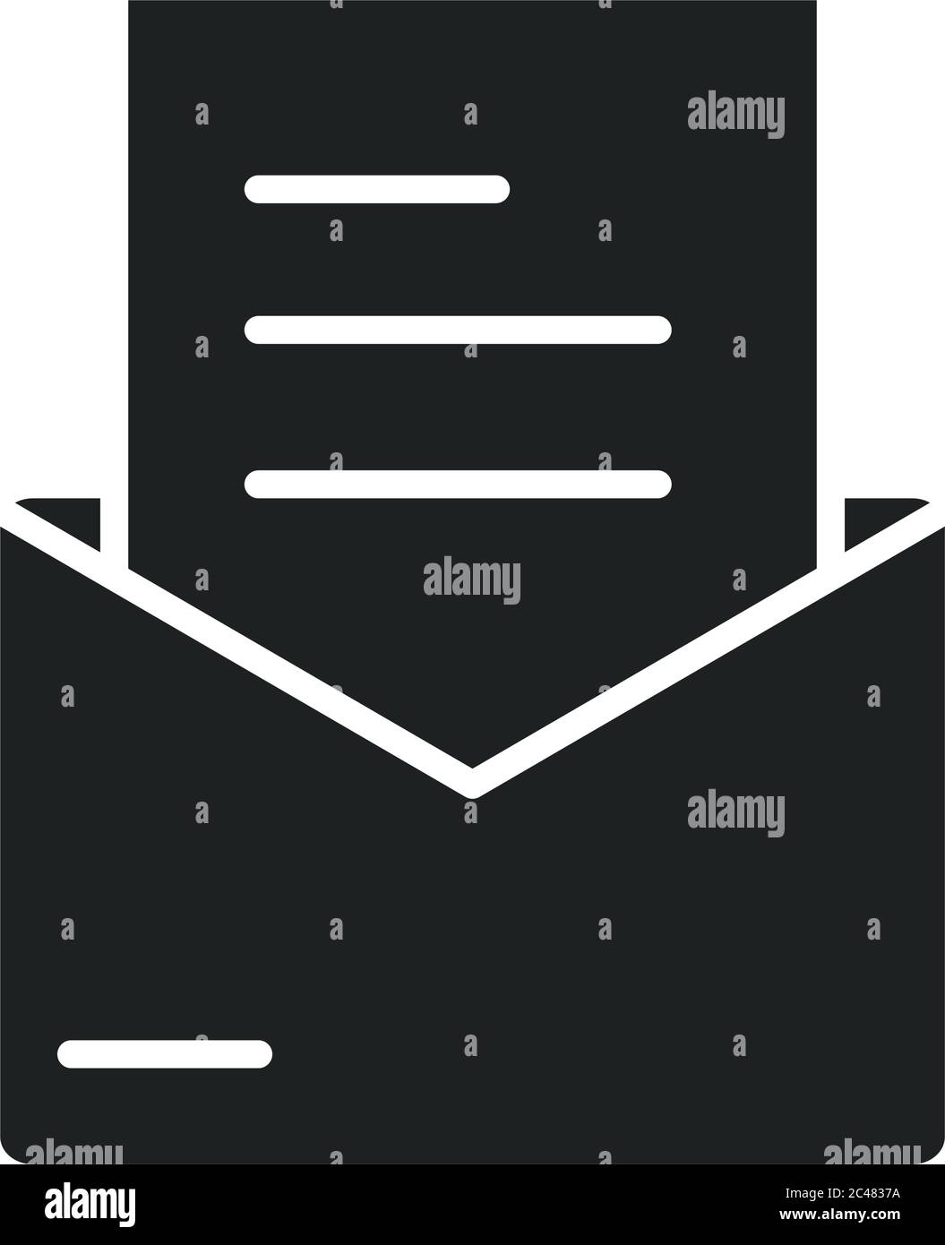 E-Mail-Nachricht Brief Umschlag Kurier Silhouette Stil Symbol Vektor Illustration Stock Vektor