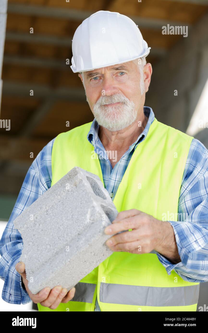 Bauarbeiter auf der Baustelle Stockfoto