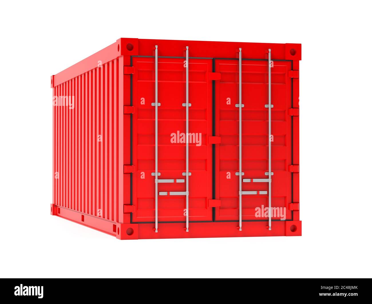Frachtcontainer. Roter intermodaler Behälter Stockfoto