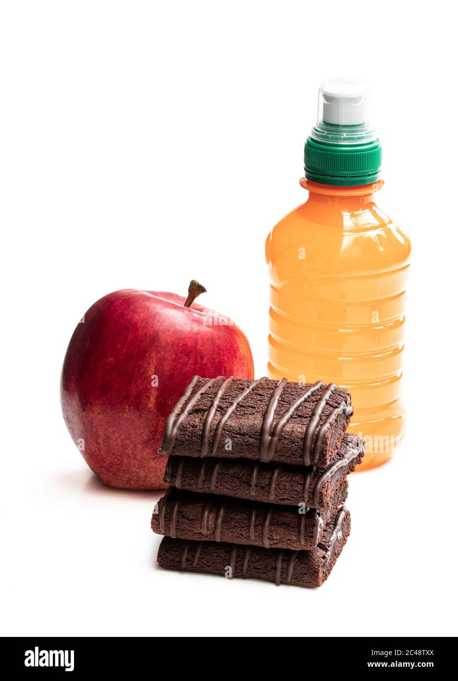 Meal Deal ein Set von Kindern Lunchpaket isoliert auf weiß Stockfoto