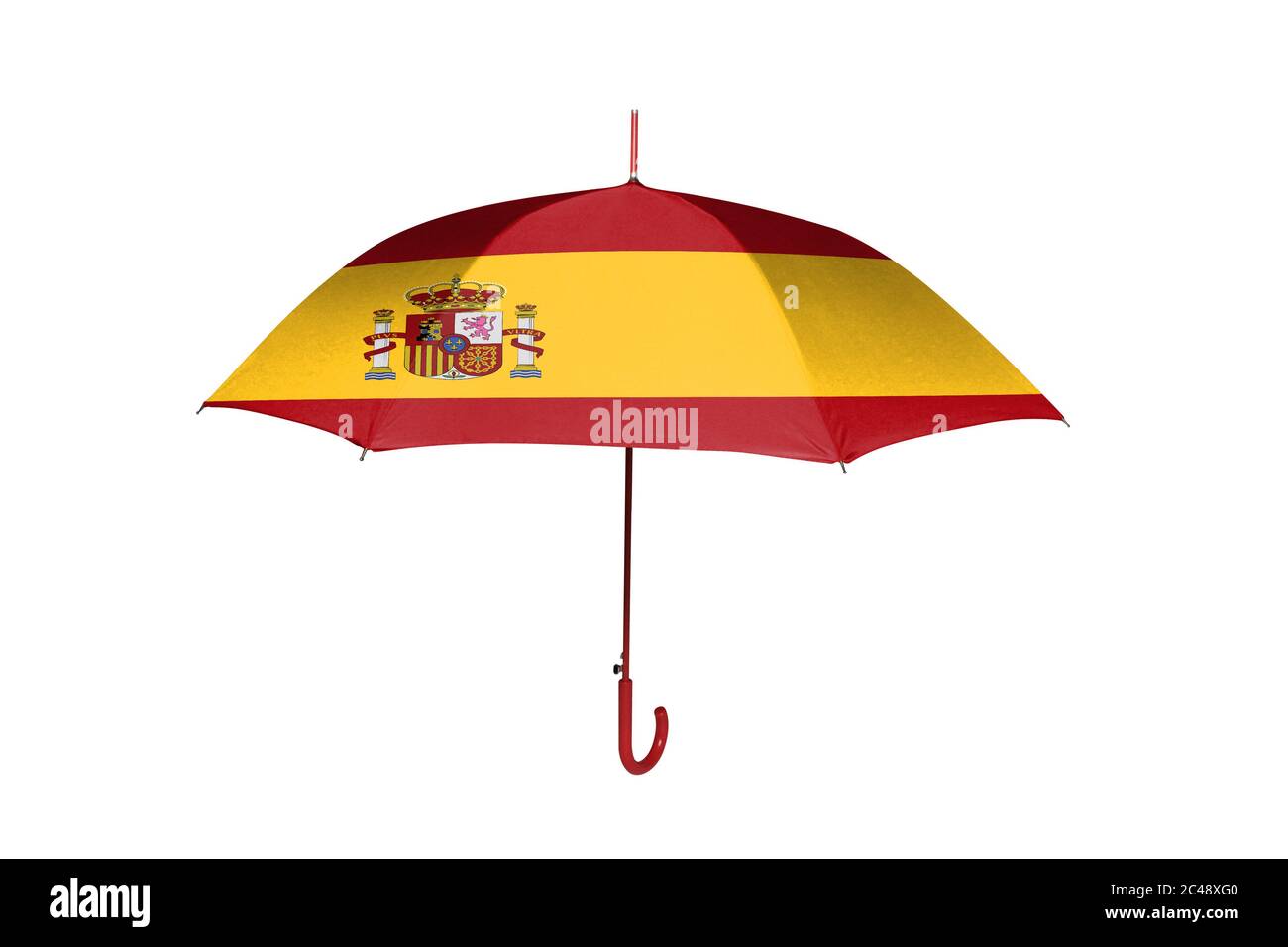 Regenschirm mit Flagge von Spanien isoliert auf weißem Hintergrund  Stockfotografie - Alamy