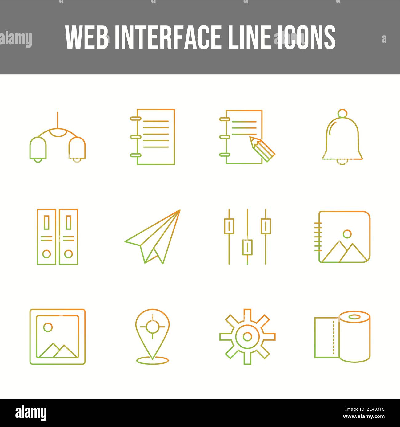 Schöne Web-Interface Vektor-Symbole Gesetzt Stock Vektor