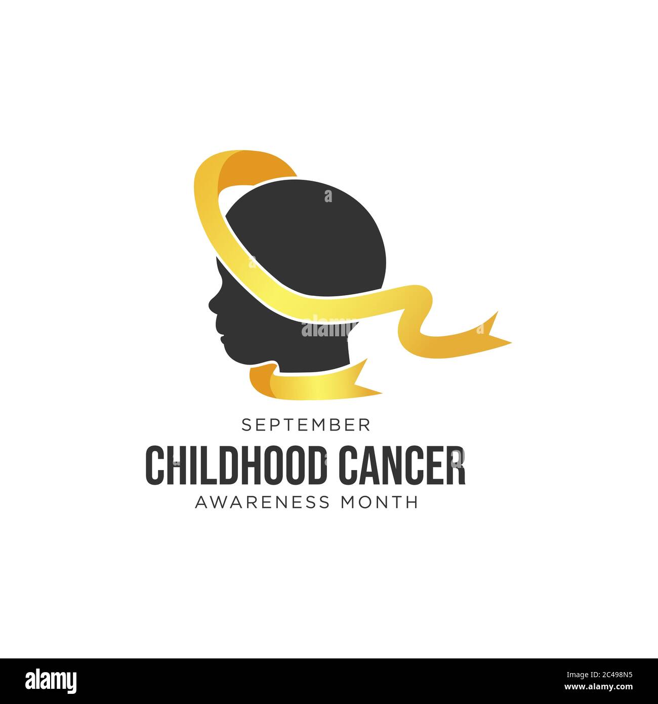 Banner mit Krebs im Kindesalter das Bewusstsein realistische Ribbon design Vorlage für Webseiten und Magazine Stock Vektor