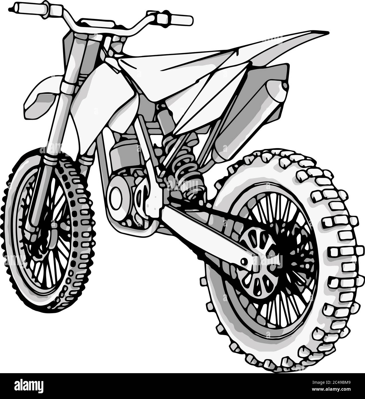 Skizze Motorrad Vektor auf einem weißen Hintergrund Stock-Vektorgrafik -  Alamy