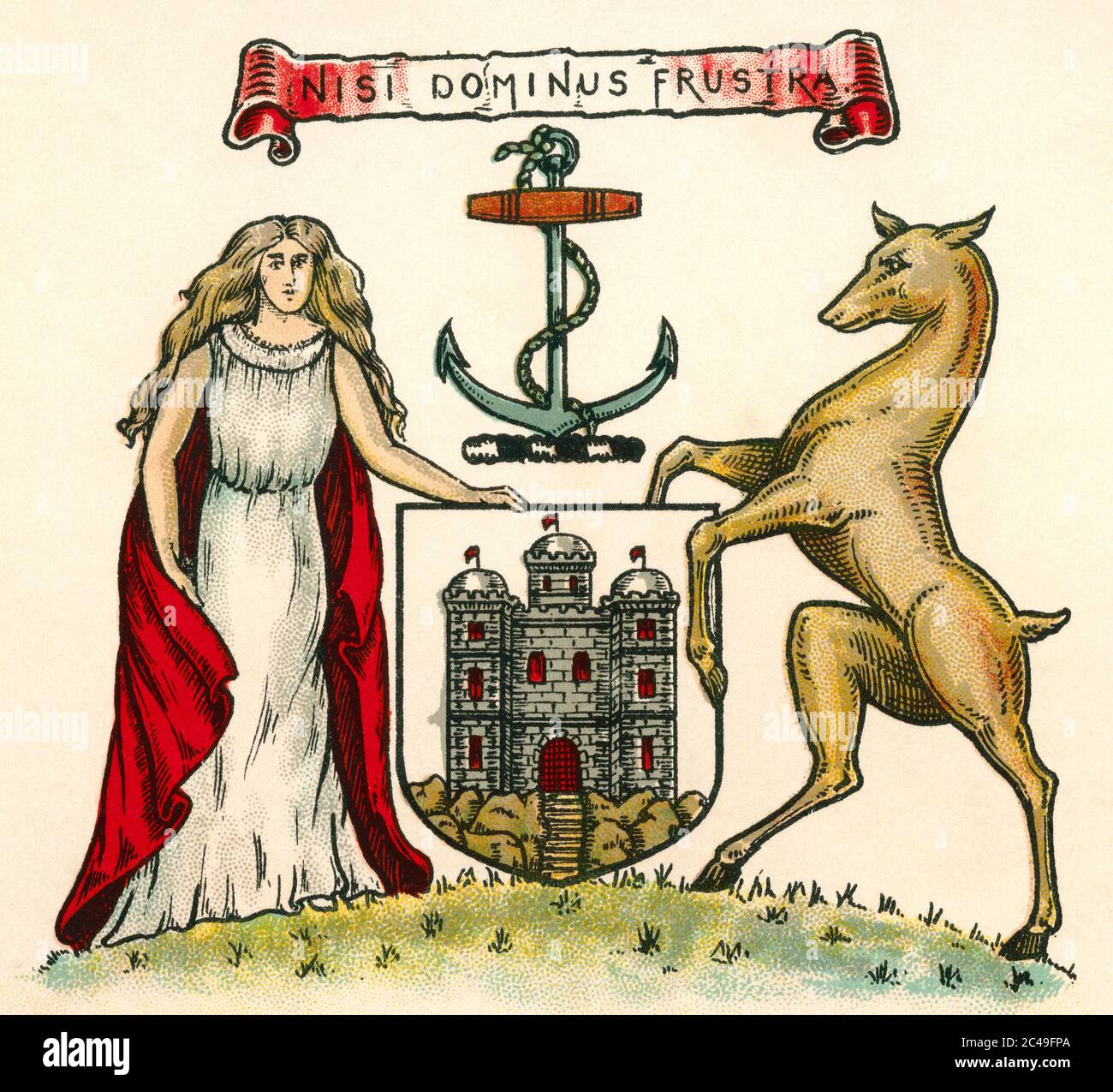 Wappen von Edinburgh, Schottland. Aus der Geschäftsenzyklopädie und Rechtsberatung, veröffentlicht 1907. Stockfoto