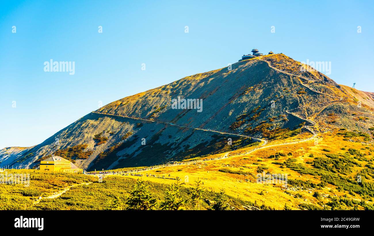 Snezka - der höchste Berg der Tschechischen Republik. Nationalpark Riesengebirge. Stockfoto