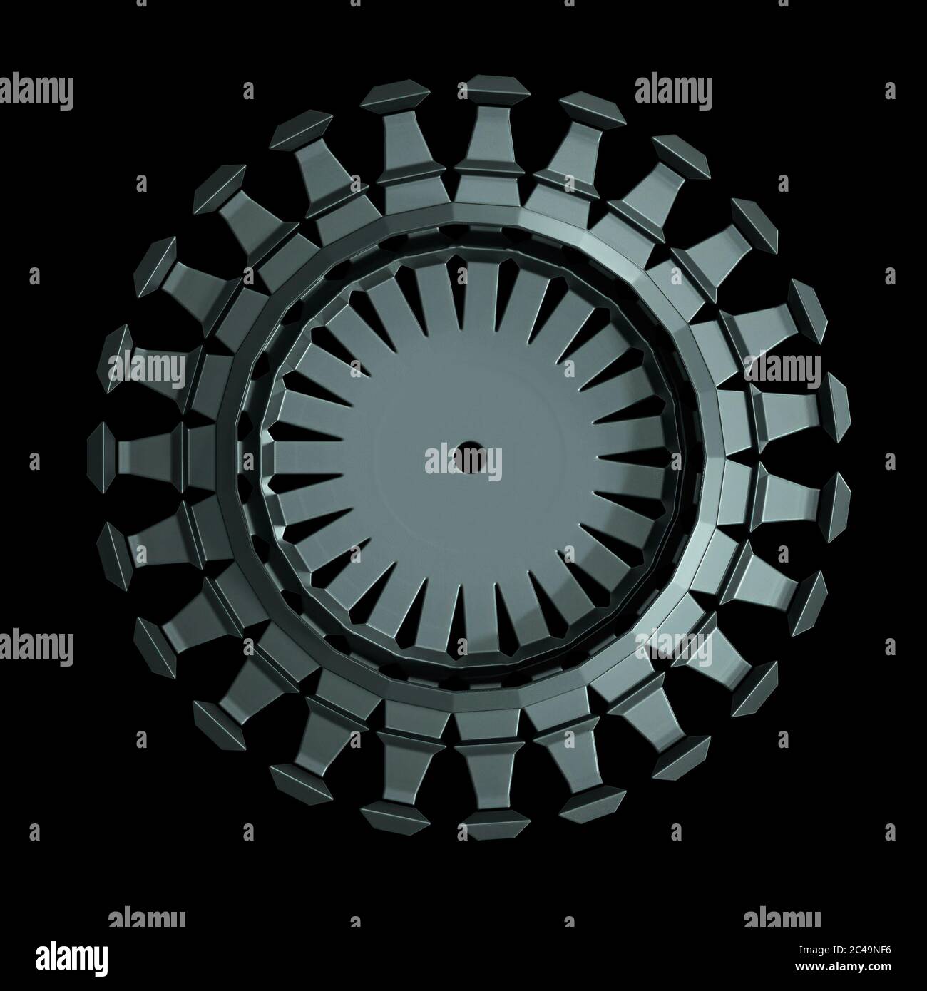 Sci-Fi Mechanisches, Robotergetriebe Isoliert Auf Schwarzem Hintergrund Stockfoto