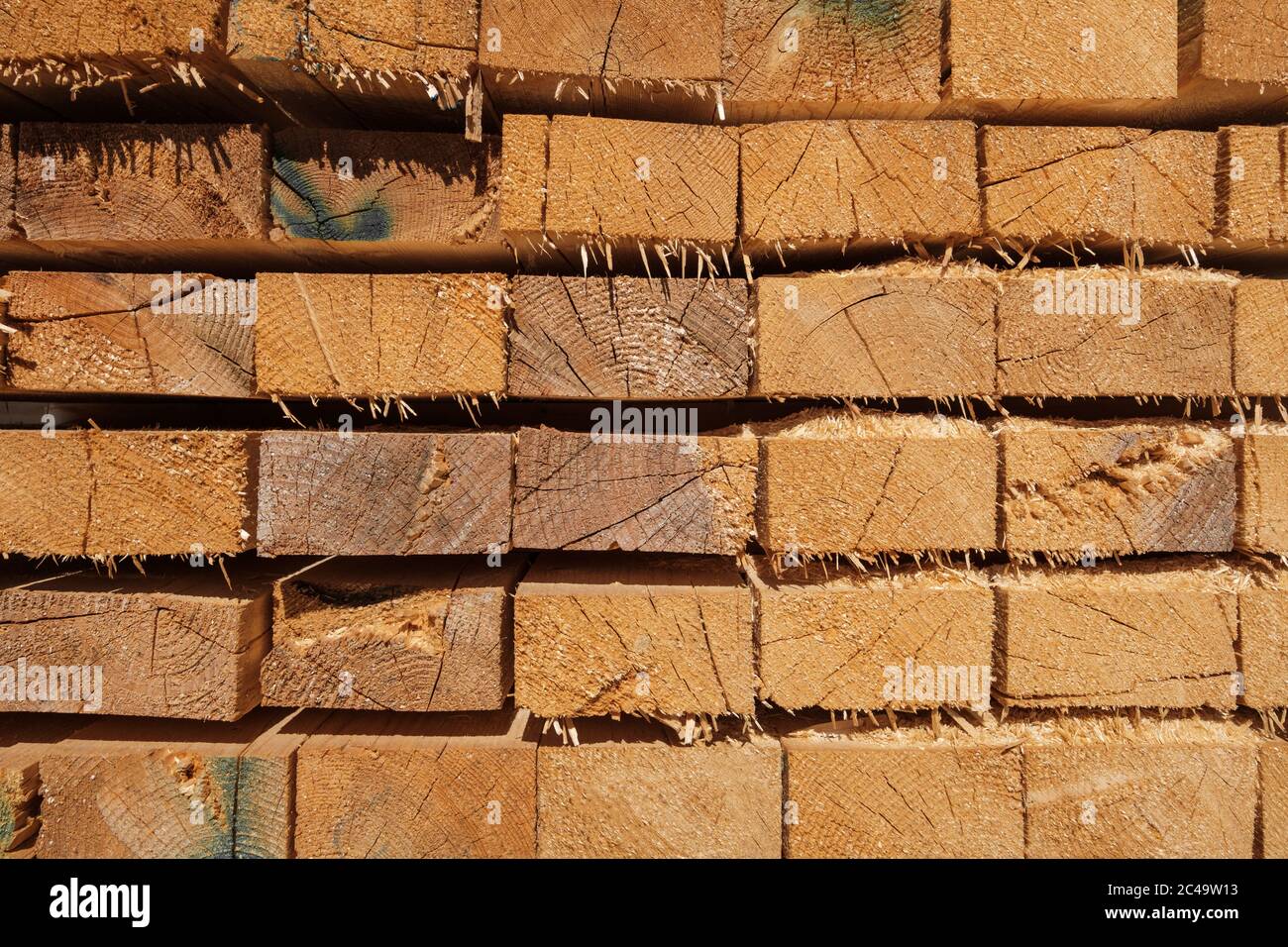 Stapel von Bauholz-Planken, Holzbretter Stockfoto