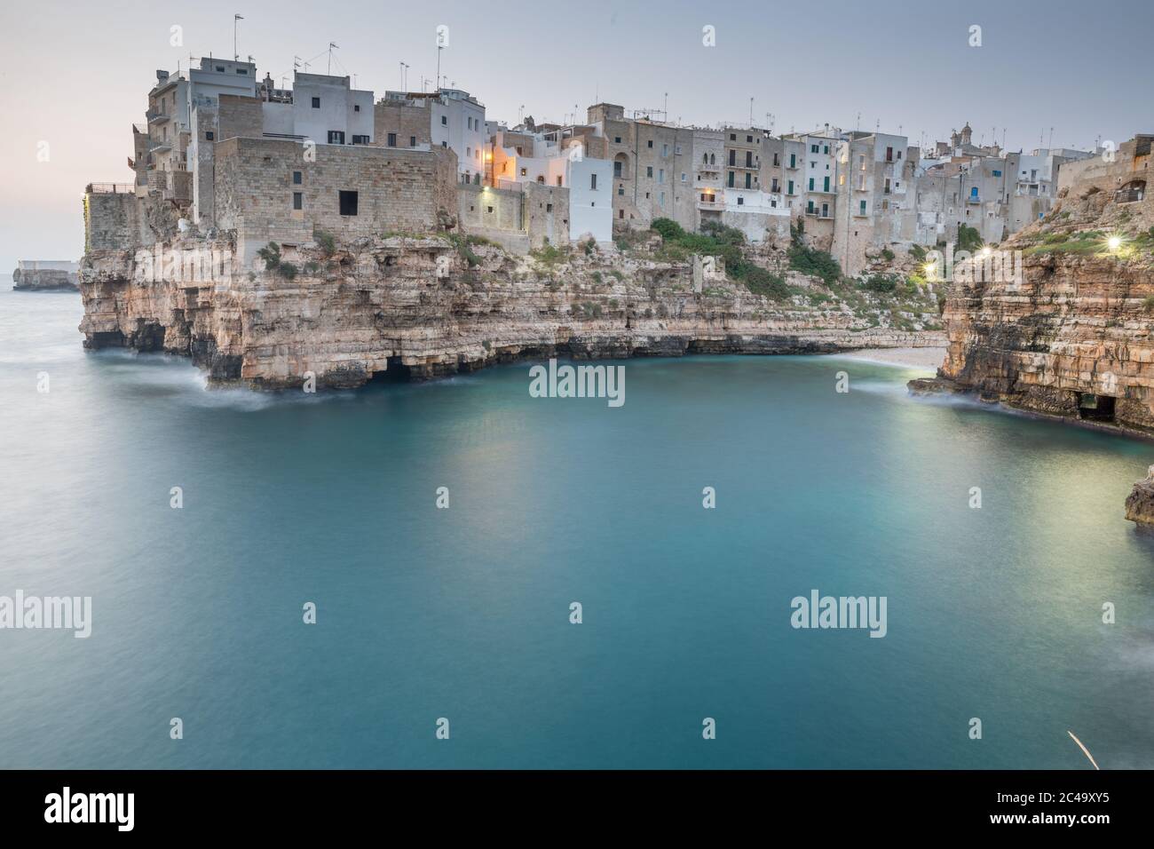 Panorama von Polignano a Mare in Apulien, Italien Stockfoto