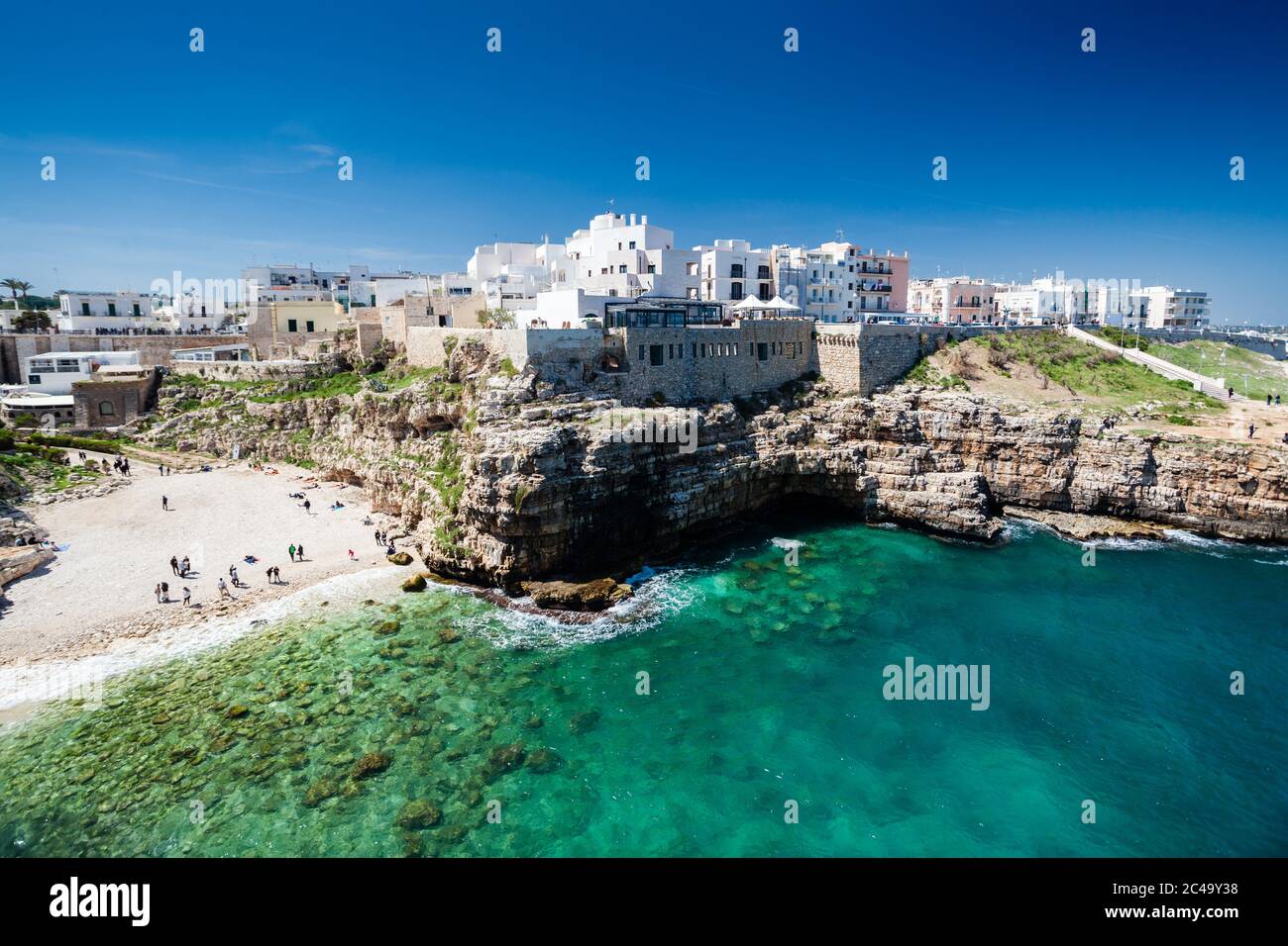 Panorama von Polignano a Mare in Apulien, Italien Stockfoto