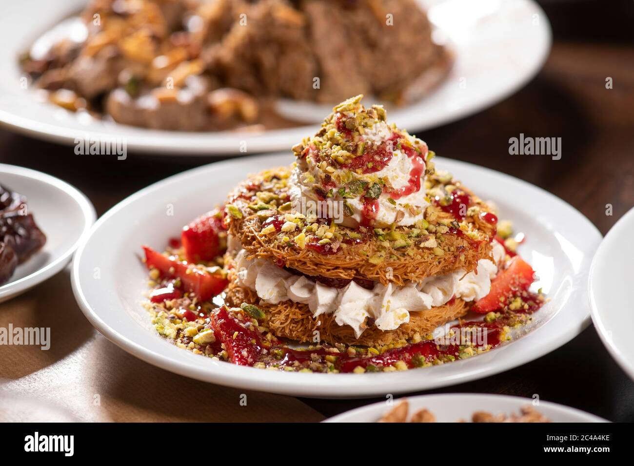 Orientalisch arabisch süßer Warbat, arabisch Süßer Nachtisch Stockfoto