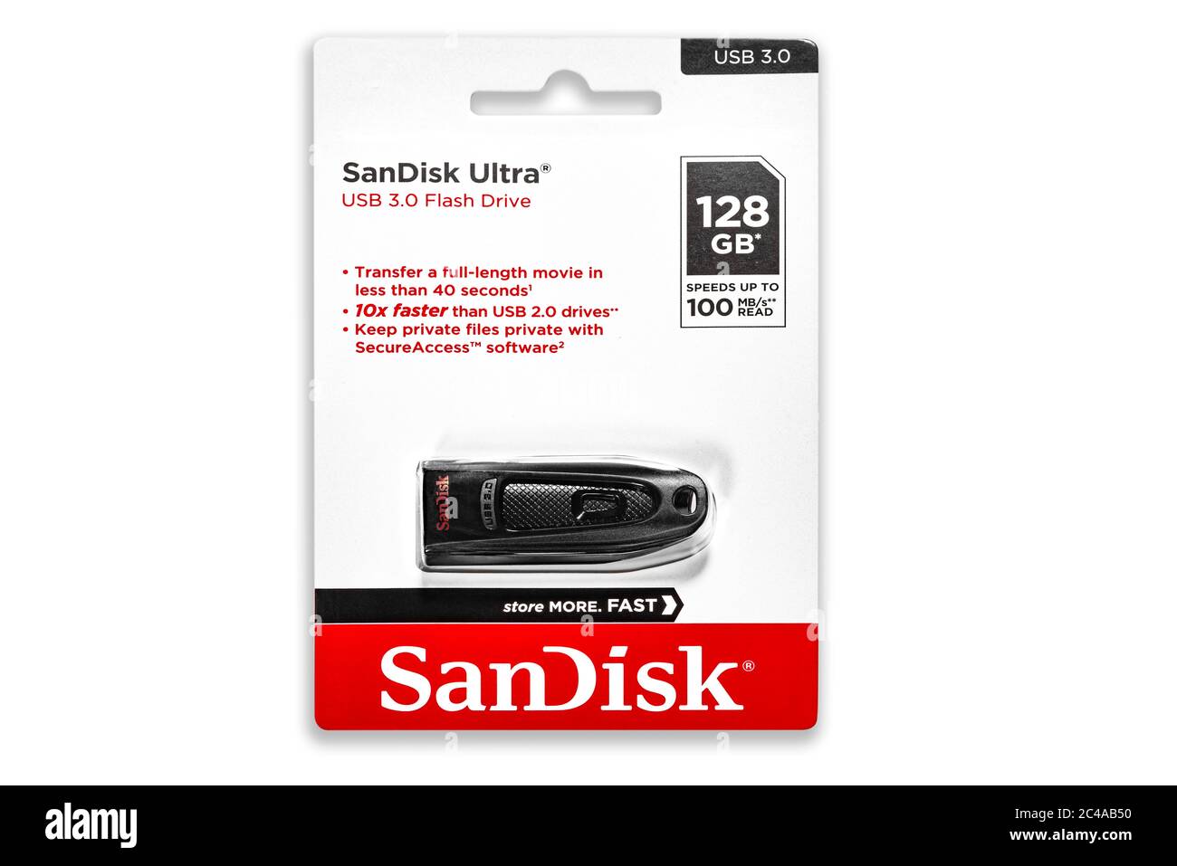 SanDisk Ultra USB 3.0 Flash-Laufwerk 128 GB. . Memory Stick.  Datenspeichergerät. Gemountet auf Blister Pack Beschneidungspfad im  JPEG-Format Stockfotografie - Alamy