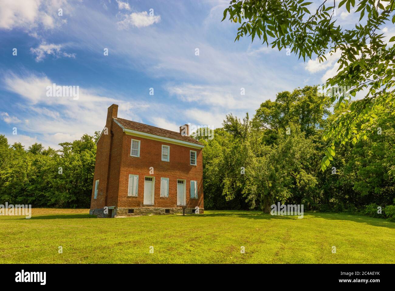 Natchez Trace Parkway, Tennessee, USA: 17. Juni 2020: Das Gorden House, eines der wenigen noch verbliebenen Gebäude auf dem Parkway. Erbaut 1818 Stockfoto