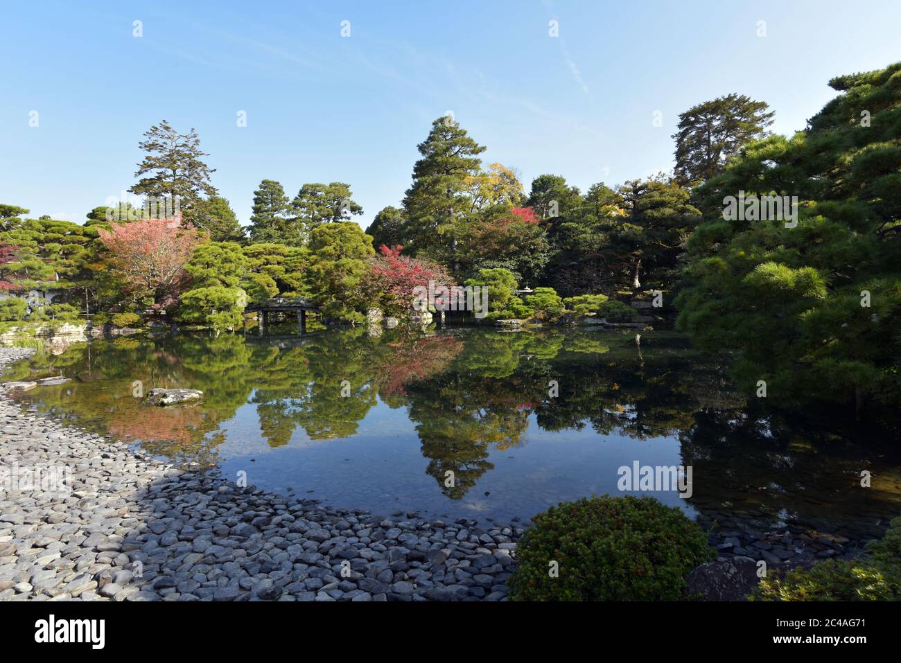 Der Palastgarten, der Kyoto Gyoen Nationalgarten und der Kaiserpalast von Kyoto Stockfoto