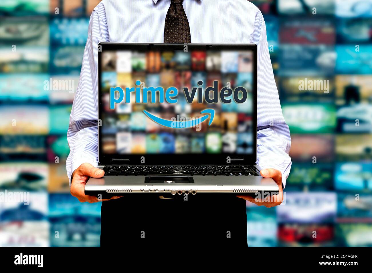 Prime Video on Demand Online-Streaming-Konzept Stockfoto