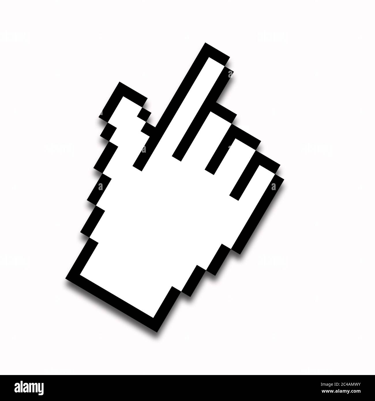 Mauszeiger, Hand mit Zeigefinger als Illustration Stockfoto