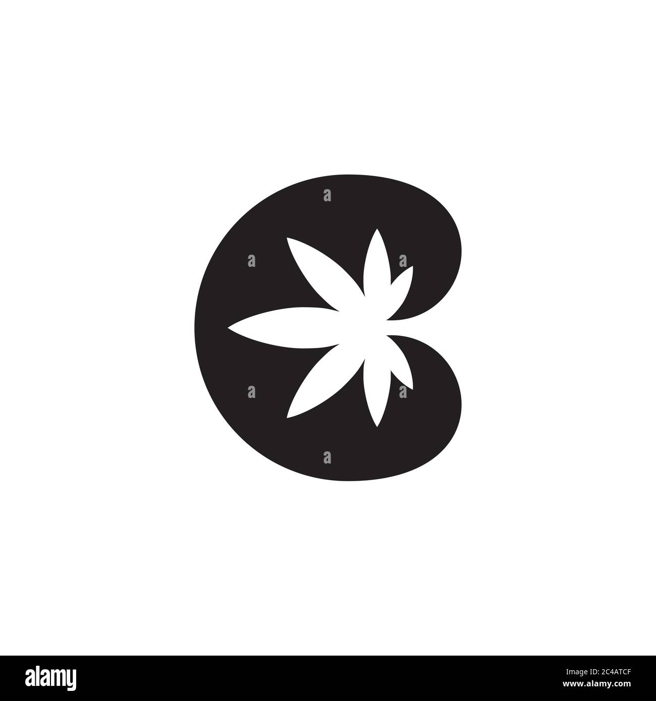 Buchstabe c mit Marihuana-Blatt, cbd-Logo-Vektor eps Stock Vektor