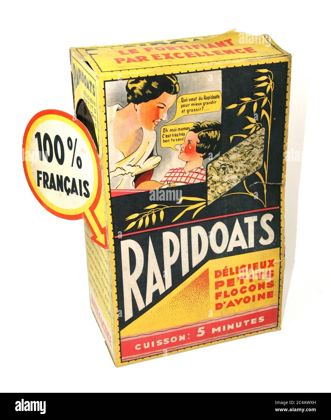 Boite Rapidoats annees 40 / Rapidoats Box Jahre 40 Stockfoto
