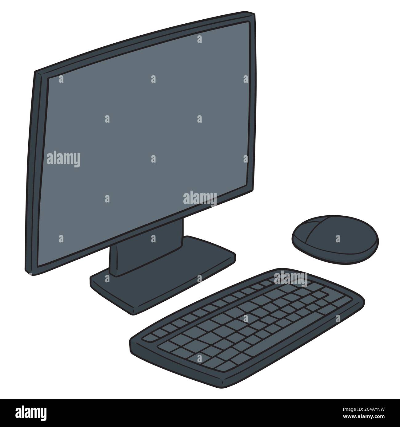 vector Set aus Monitor, Tastatur und Maus Stock Vektor