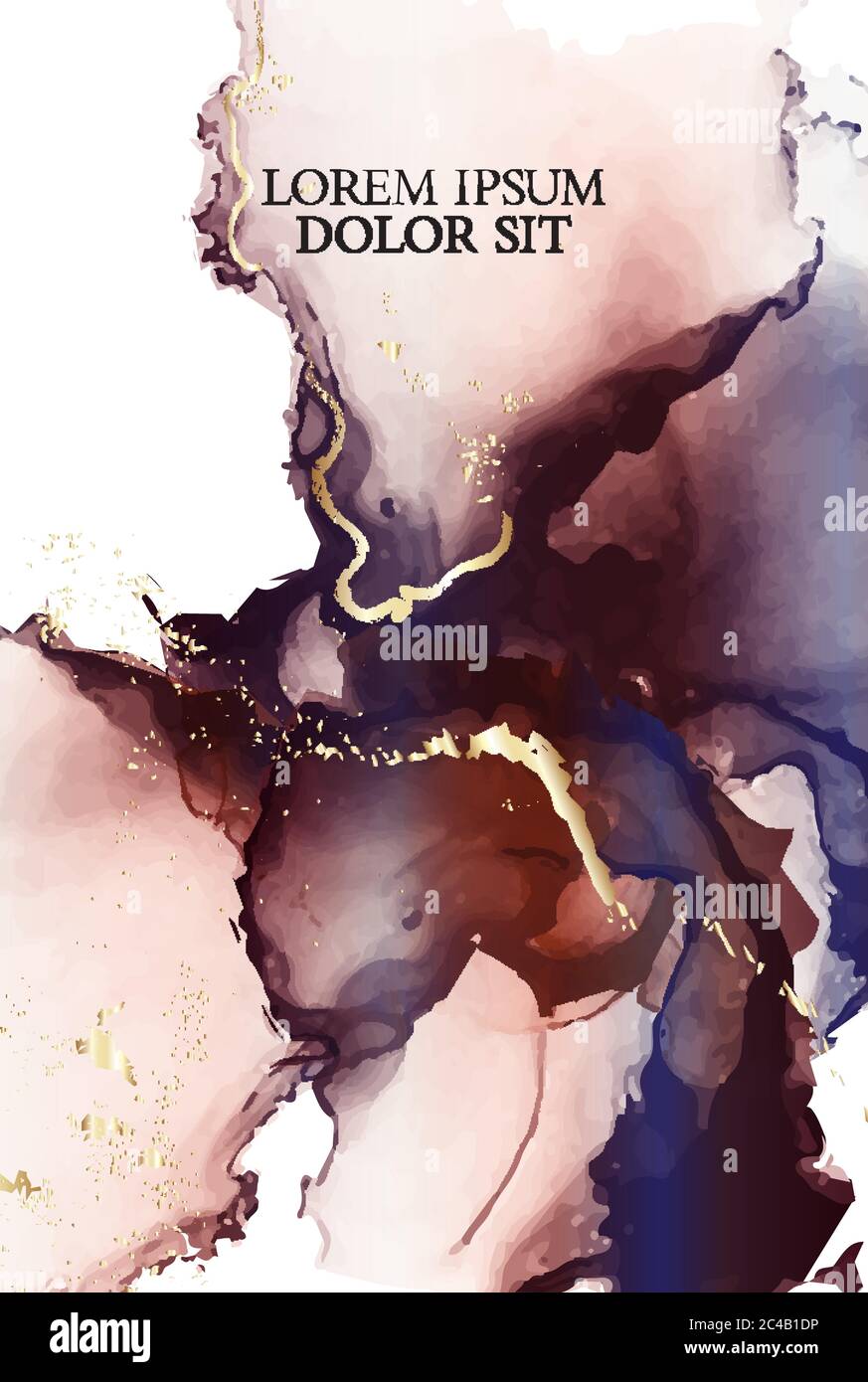 Alkohol-Tinte Kontrast bunt Fluid Art. Anwendbar für Design-Abdeckungen, Präsentation, Einladung, Flyer, Jahresberichte, Poster und Visitenkarten. M Stock Vektor
