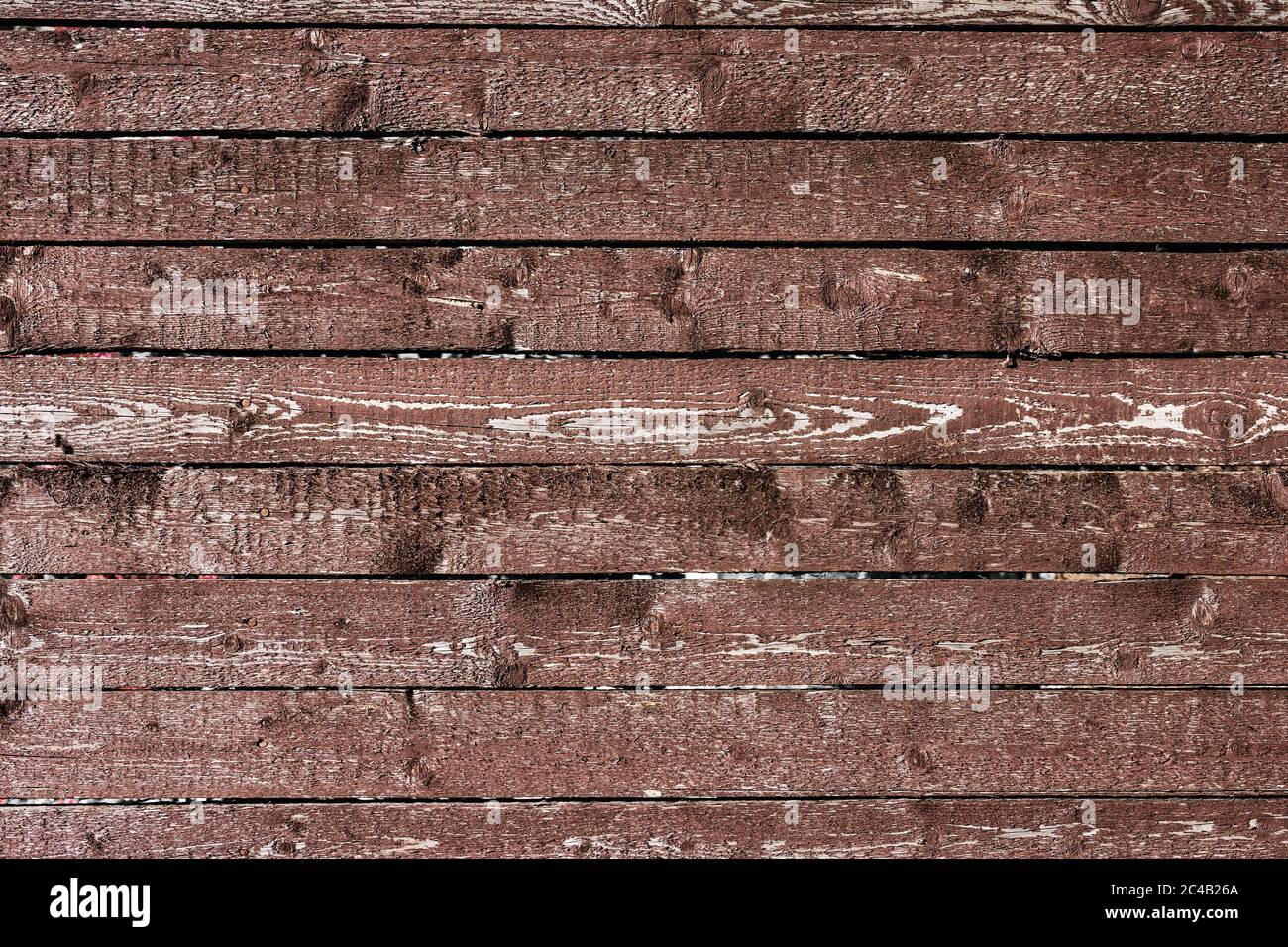 Eine braune alte bemalte Holzplanken Textur Stockfoto